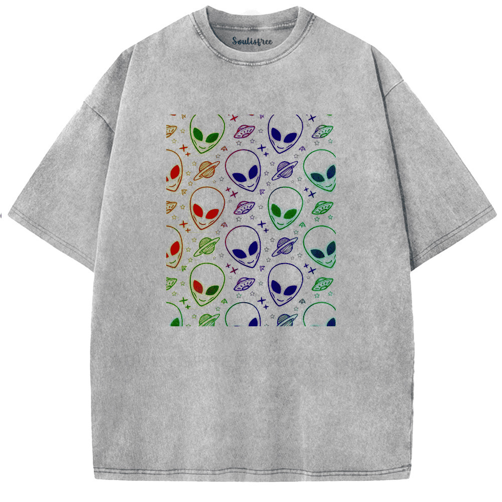 Soulisfree Universal Harmony in Vibrant Hues Artistic Washed Tee