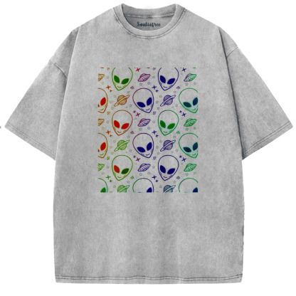 Soulisfree Universal Harmony in Vibrant Hues Artistic Washed Tee