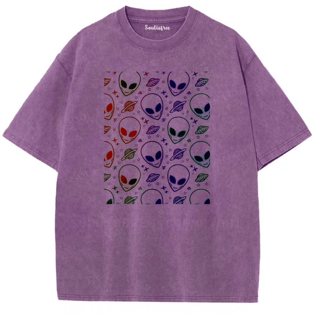 Soulisfree Universal Harmony in Vibrant Hues Artistic Washed Tee