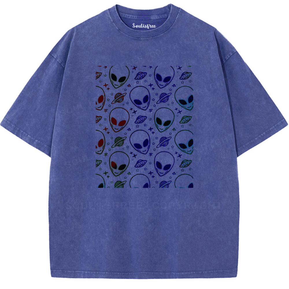 Soulisfree Universal Harmony in Vibrant Hues Artistic Washed Tee