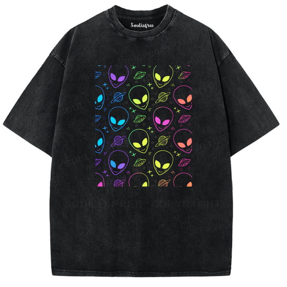 Soulisfree Universal Harmony in Vibrant Hues Artistic Washed Tee