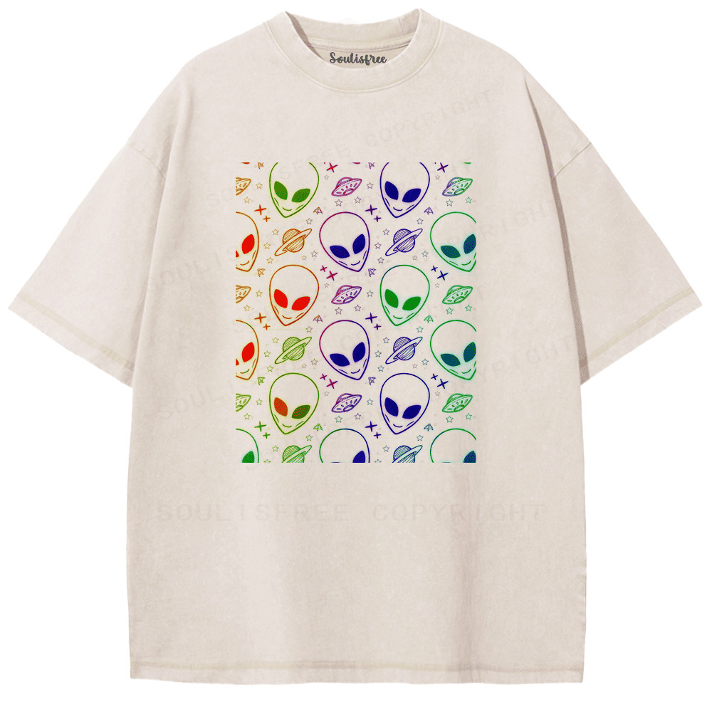 Soulisfree Universal Harmony in Vibrant Hues Artistic Washed Tee