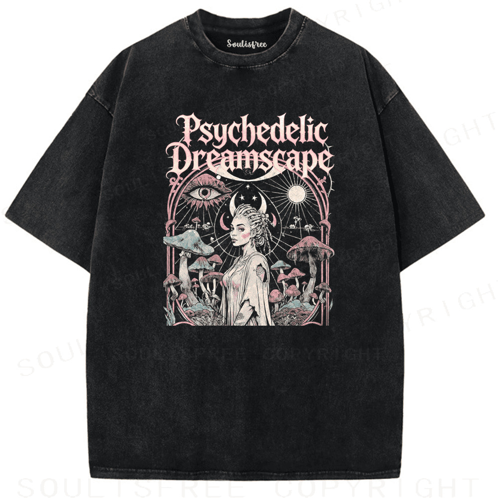 Soulisfree Psychedelic Dreamscape Artistic Washed Tee