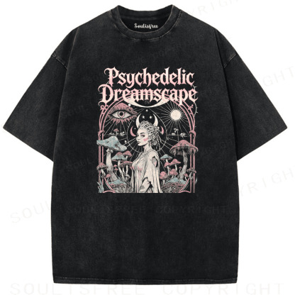 Soulisfree Psychedelic Dreamscape Artistic Washed Tee