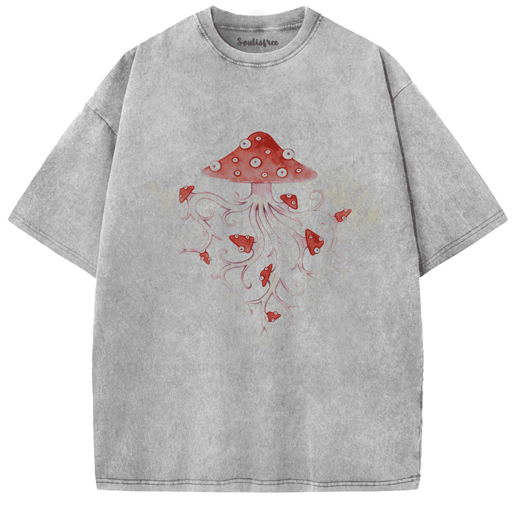 Soulisfree Mushroom Jellyfish Dream Artistic Washed Tee