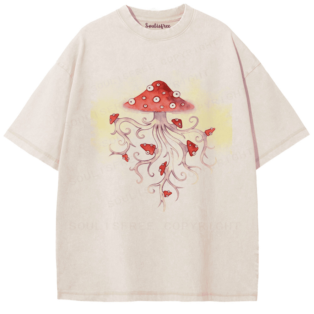 Soulisfree Mushroom Jellyfish Dream Artistic Washed Tee