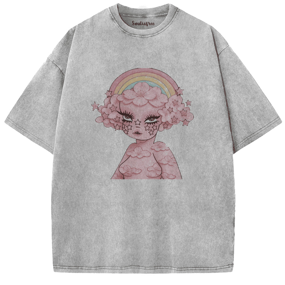 Soulisfree Rainbow Spirit Awakening Trajectory Artistic Washed Tee