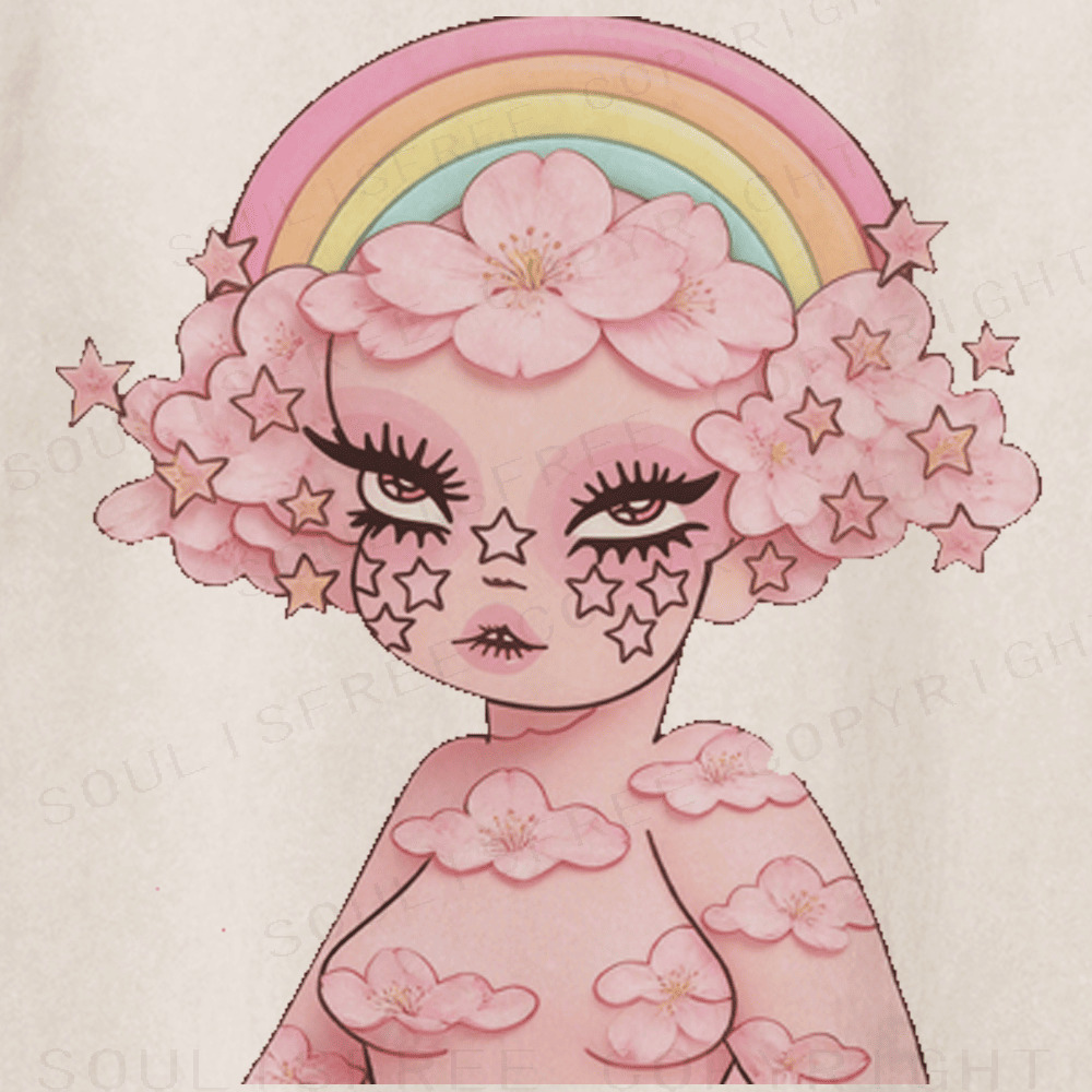 Soulisfree Rainbow Spirit Awakening Trajectory Artistic Washed Tee