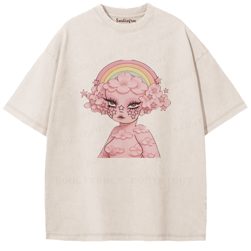 Soulisfree Rainbow Spirit Awakening Trajectory Artistic Washed Tee