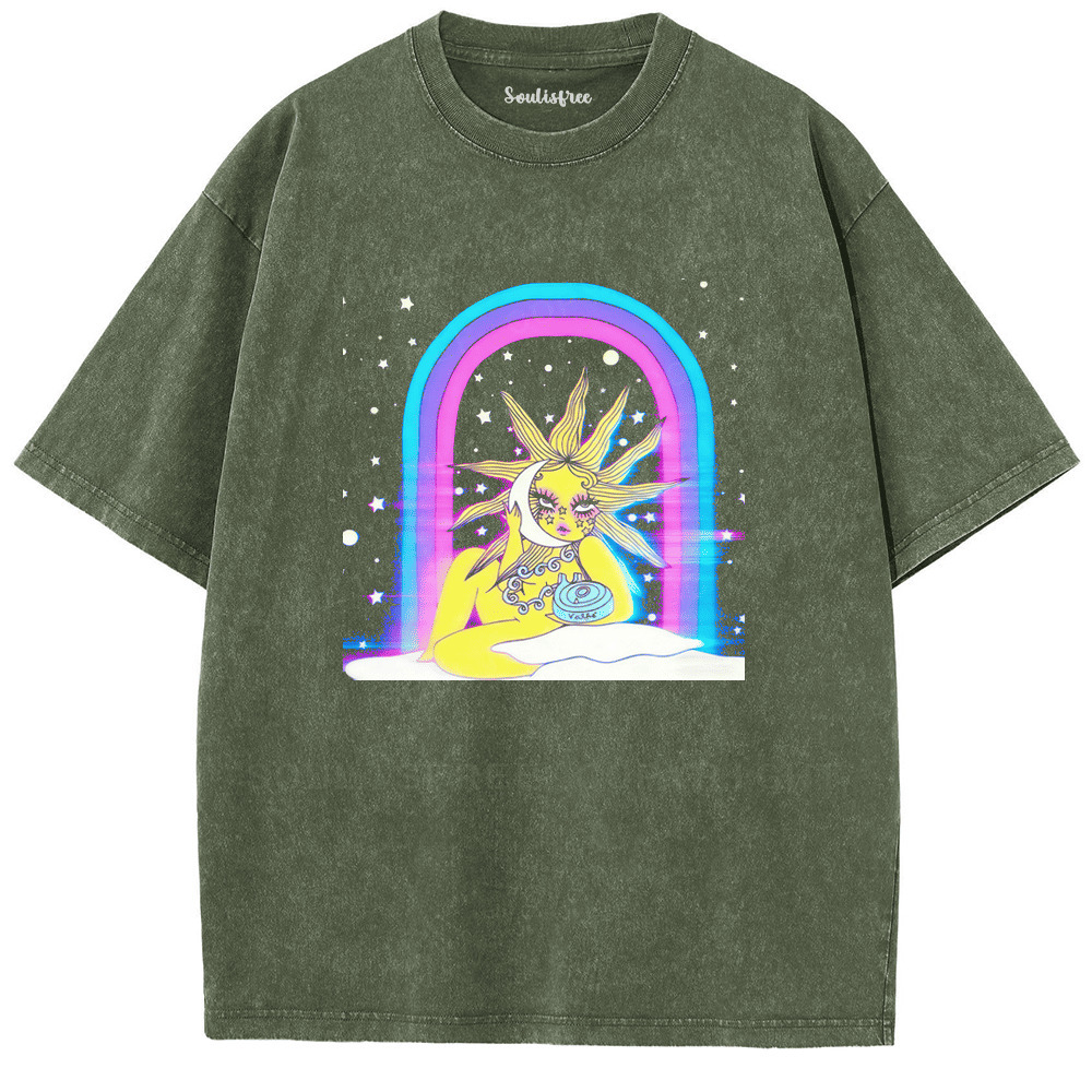 Soulisfree Wander into Dream Spores Artistic Washed Tee