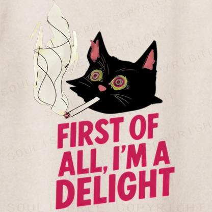 Soulisfree Chill Cat Mood Graphic Artistic Washed Tee