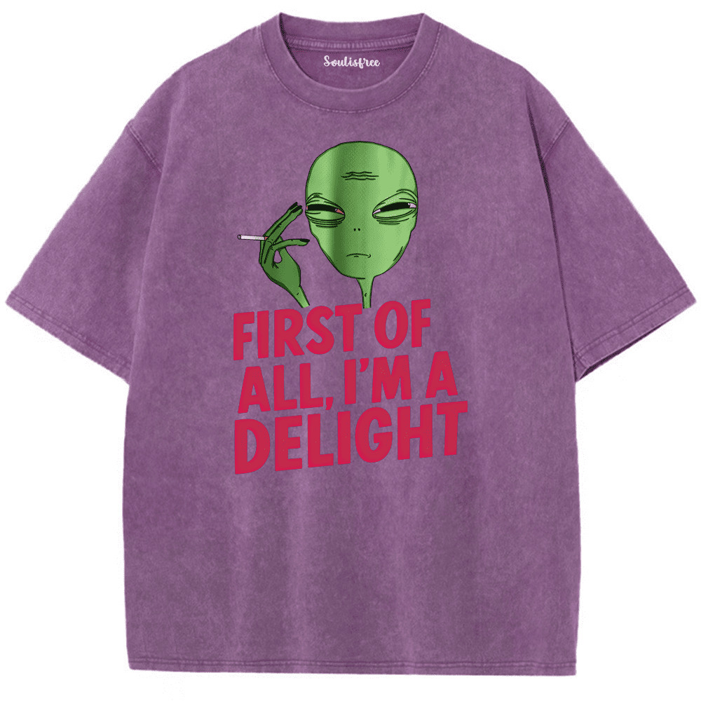 Soulisfree Alien Attitude Delight Artistic Washed Tee