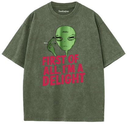 Soulisfree Alien Attitude Delight Artistic Washed Tee