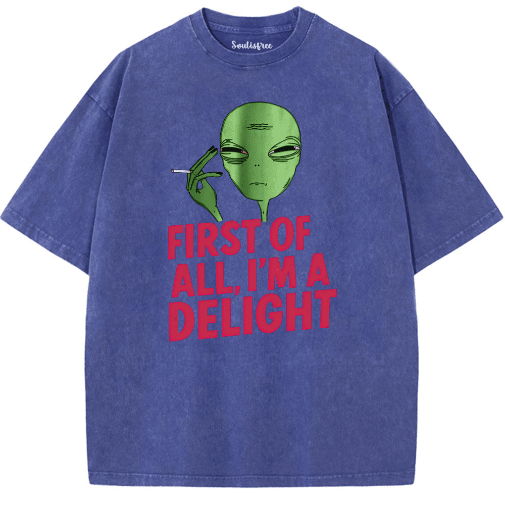 Soulisfree Alien Attitude Delight Artistic Washed Tee