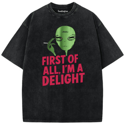 Soulisfree Alien Attitude Delight Artistic Washed Tee