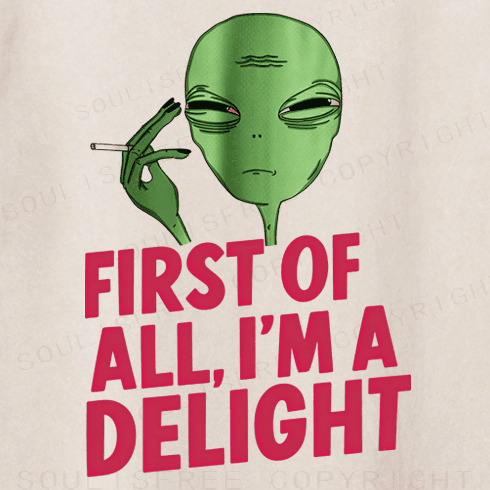 Soulisfree Alien Attitude Delight Artistic Washed Tee
