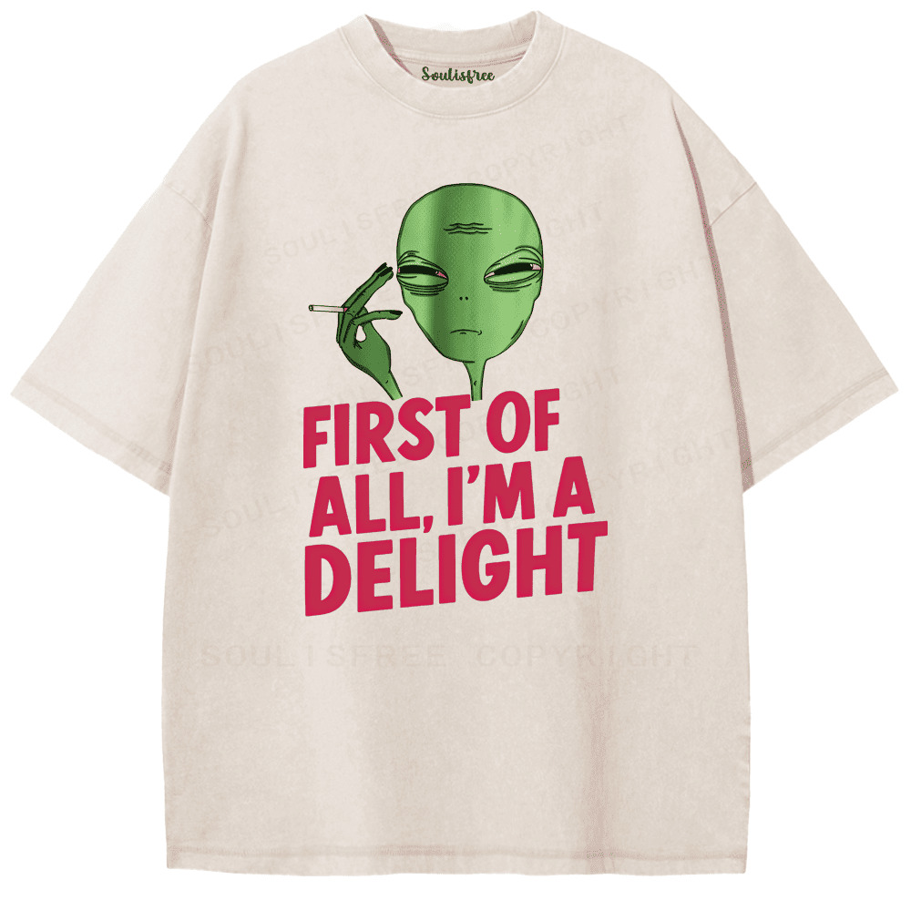 Soulisfree Alien Attitude Delight Artistic Washed Tee