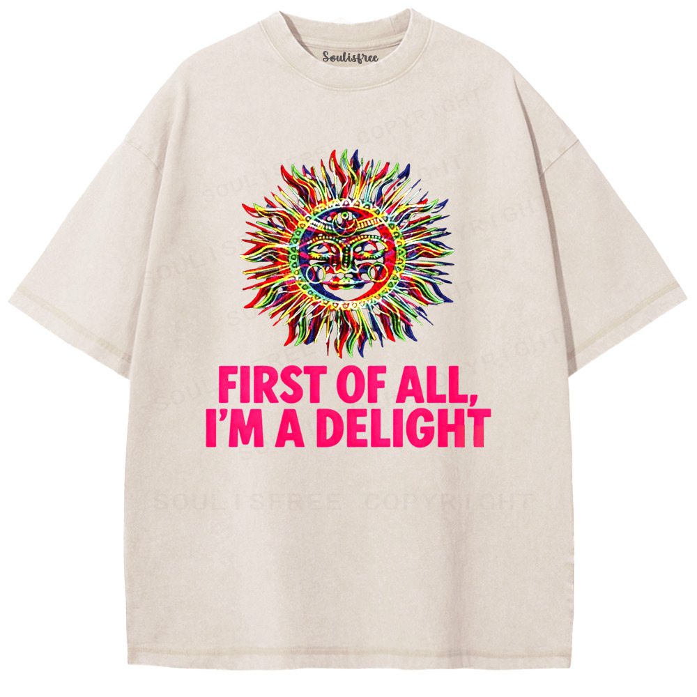 Soulisfree Trippy Sunbeam Delight Artistic Washed Tee