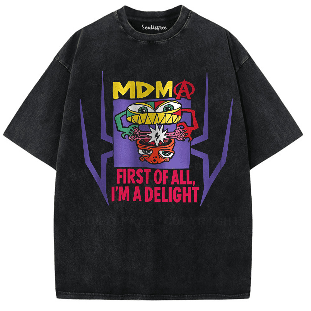 Soulisfree Electric Mind Fusion Delight Artistic Washed Tee