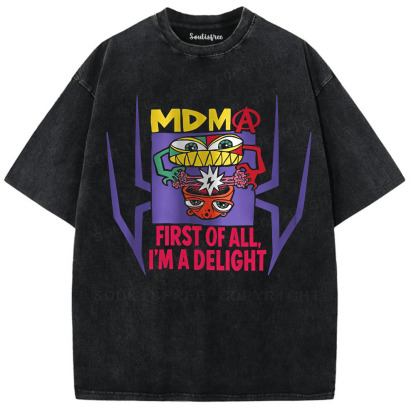 Soulisfree Electric Mind Fusion Delight Artistic Washed Tee