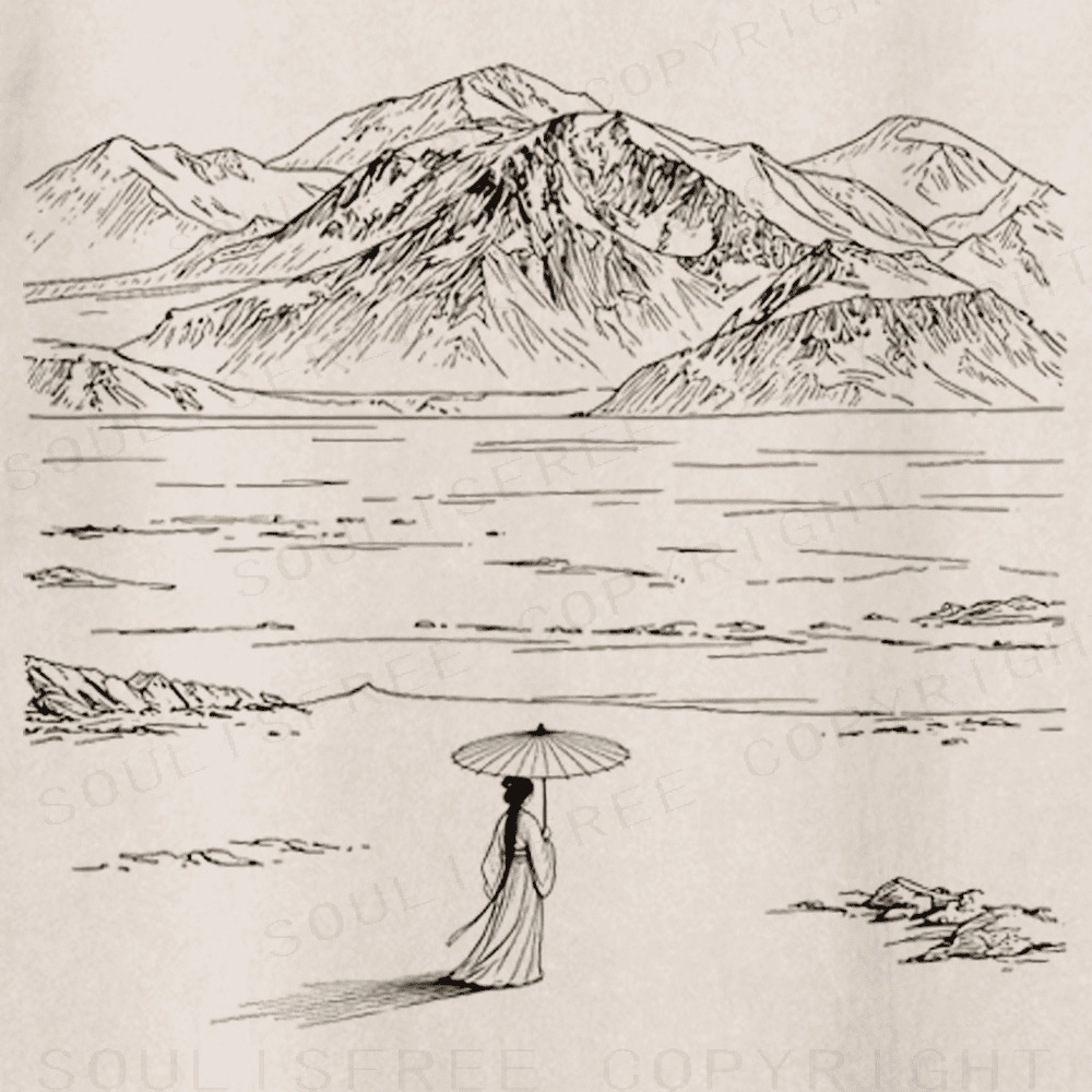 Soulisfree Whispering Mountains and Endless Serenity Artistic Washed Tee