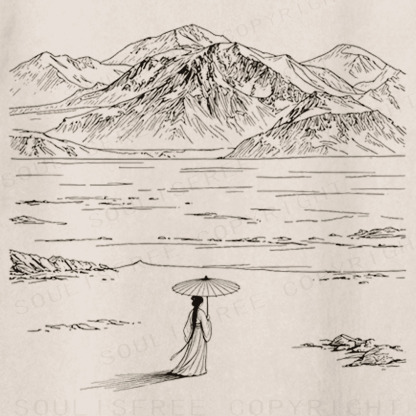 Soulisfree Whispering Mountains and Endless Serenity Artistic Washed Tee