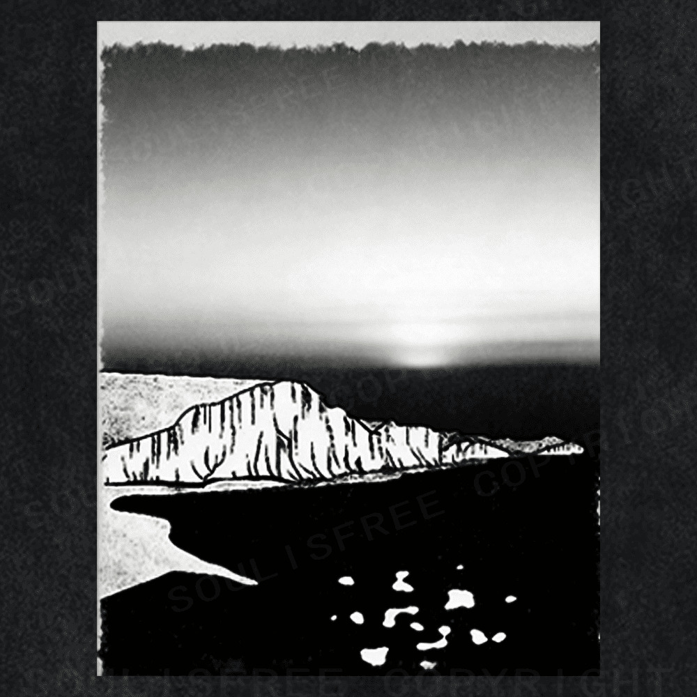 Soulisfree Midnight Flight Above Serene Mountains Artistic Washed Tee