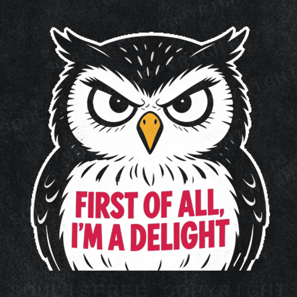 Soulisfree Owl’s Delight: Smart and Sassy Artistic Washed Tee