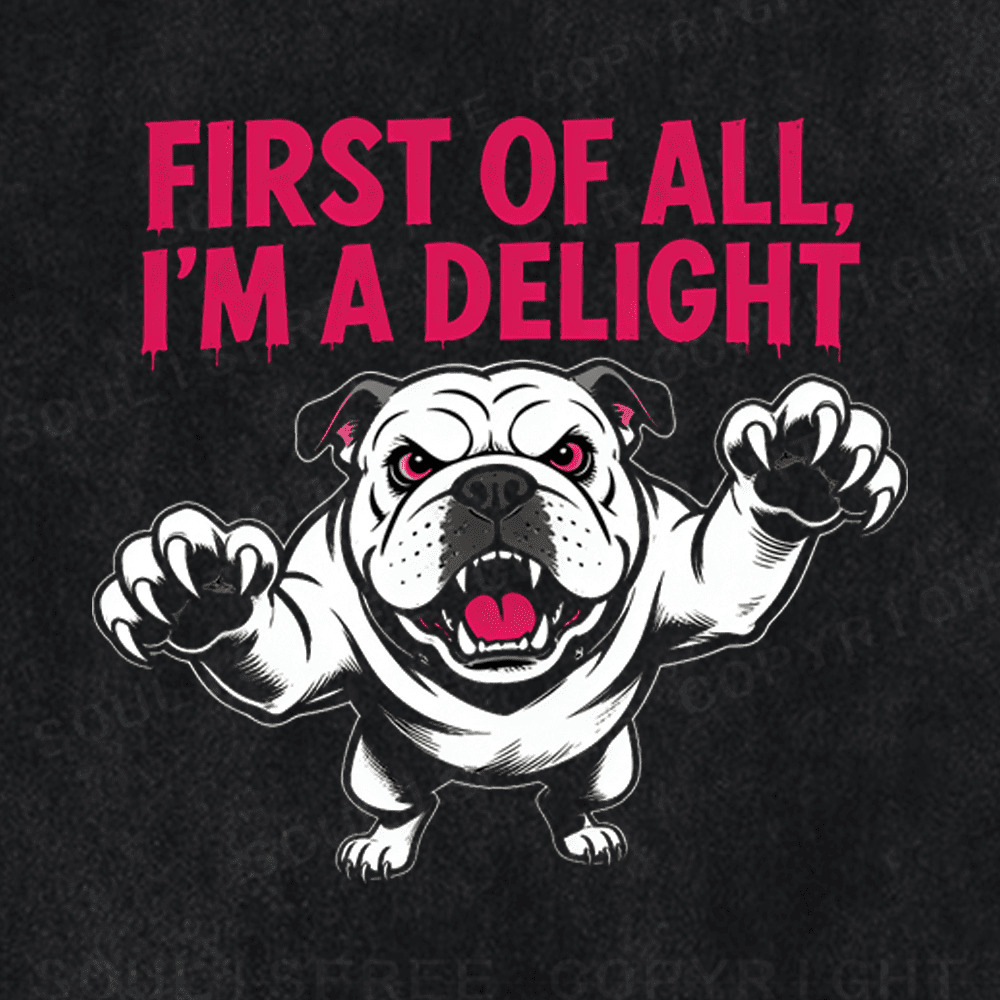 Soulisfree Fierce Bulldog Delight Artistic Washed Tee