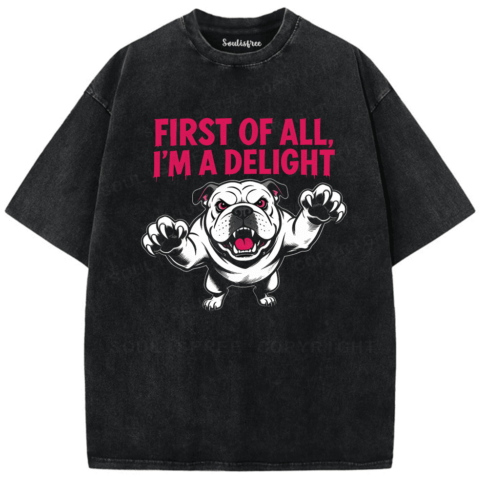 Soulisfree Fierce Bulldog Delight Artistic Washed Tee