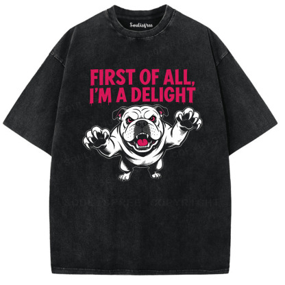 Soulisfree Fierce Bulldog Delight Artistic Washed Tee