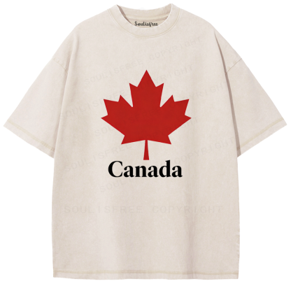 Soulisfree Iconic Maple: Celebrating Canada Artistic Washed Tee