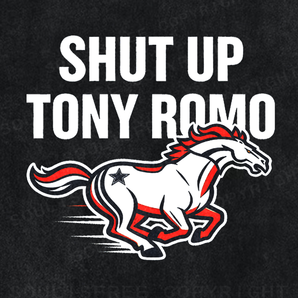 Soulisfree Shut Up Tony Romo Broncos Football Artistic Washed Tee
