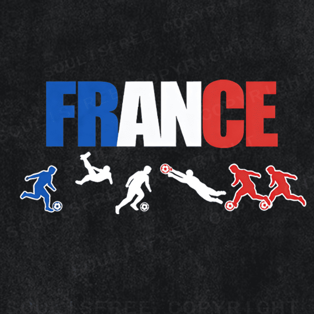 Soulisfree Unity in Blue: France Soccer Champion Washed Tee