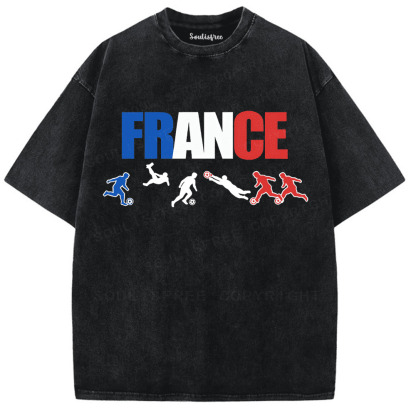 Soulisfree Unity in Blue: France Soccer Champion Washed Tee