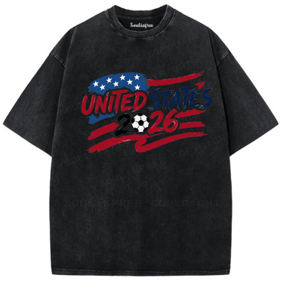 Soulisfree Stars and Stripes: 2026 World Cup Champion Washed Tee