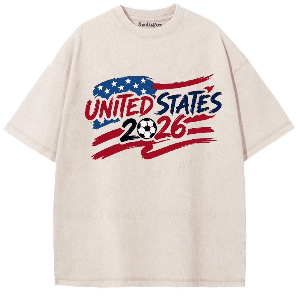 Soulisfree Stars and Stripes: 2026 World Cup Champion Washed Tee