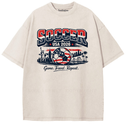 Soulisfree 2026 World Cup Dynamic Pitch Celebration Washed Tee