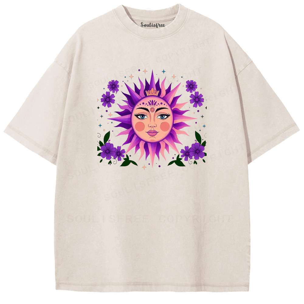 Designed Soulisfree Third Eye Under the Mushroom Artistic Washed Tee | Soulisfree