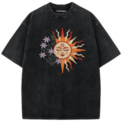 Soulisfree Celestial Bloom Zen Harmony Washed Tee