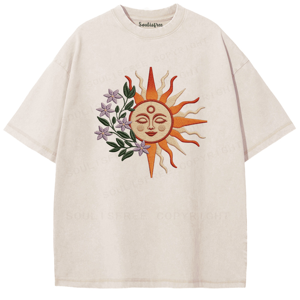 Soulisfree Celestial Bloom Zen Harmony Washed Tee