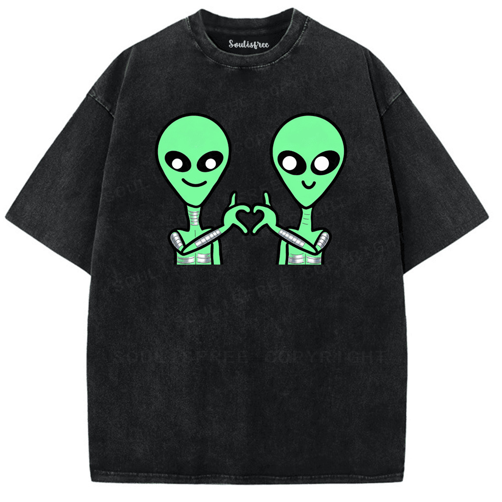Soulisfree UFO Love Universal Gesture Washed Tee