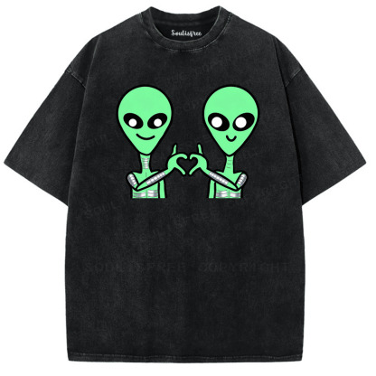 Soulisfree UFO Love Universal Gesture Washed Tee