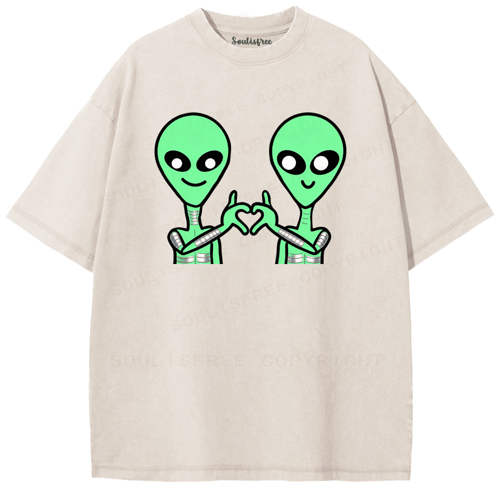 Soulisfree UFO Love Universal Gesture Washed Tee