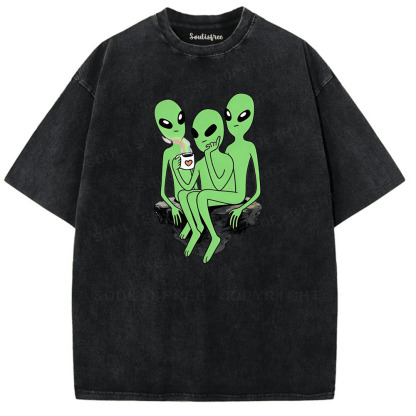 Soulisfree UFO Tea Time Peaceful Encounter Washed Tee