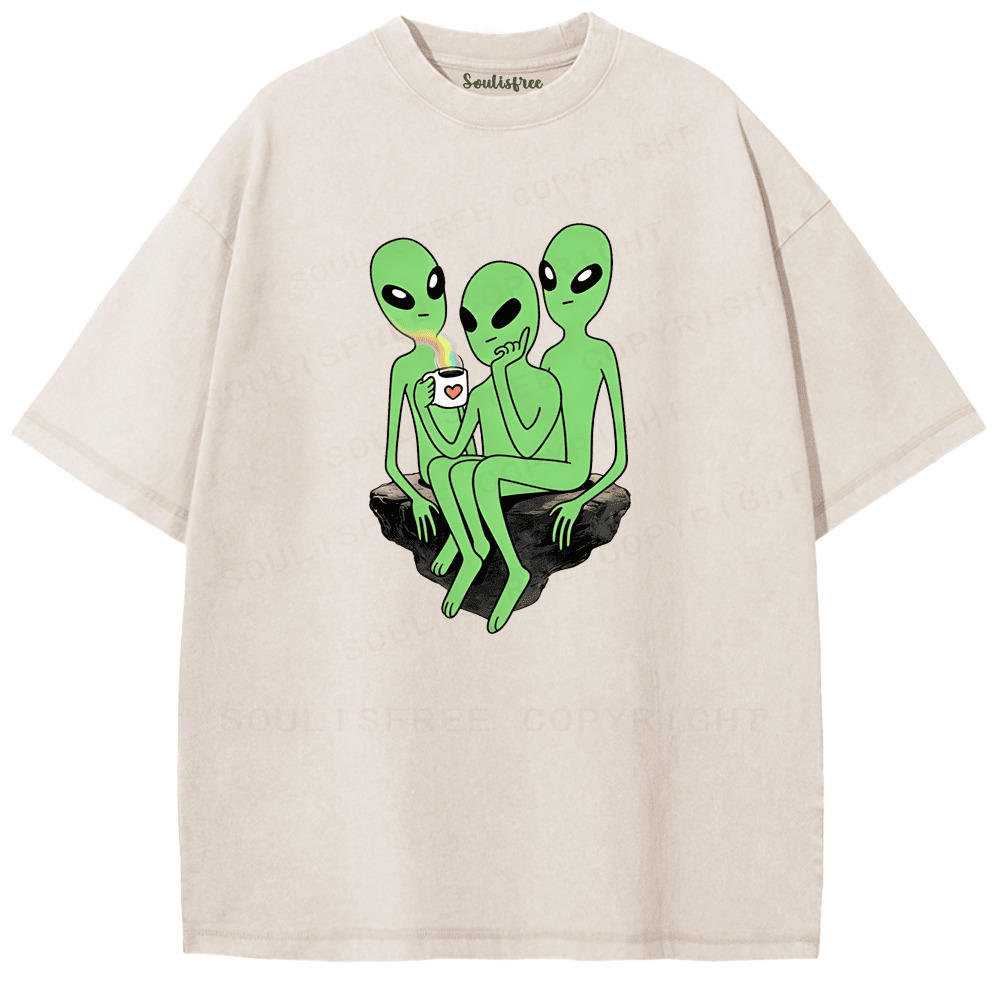 Soulisfree UFO Tea Time Peaceful Encounter Washed Tee