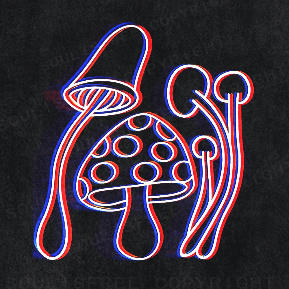 Soulisfree VIRTUAL FOREST Red Blue Vision Washed Tee