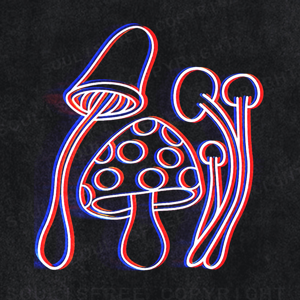 Soulisfree VIRTUAL FOREST Red Blue Vision Washed Tee