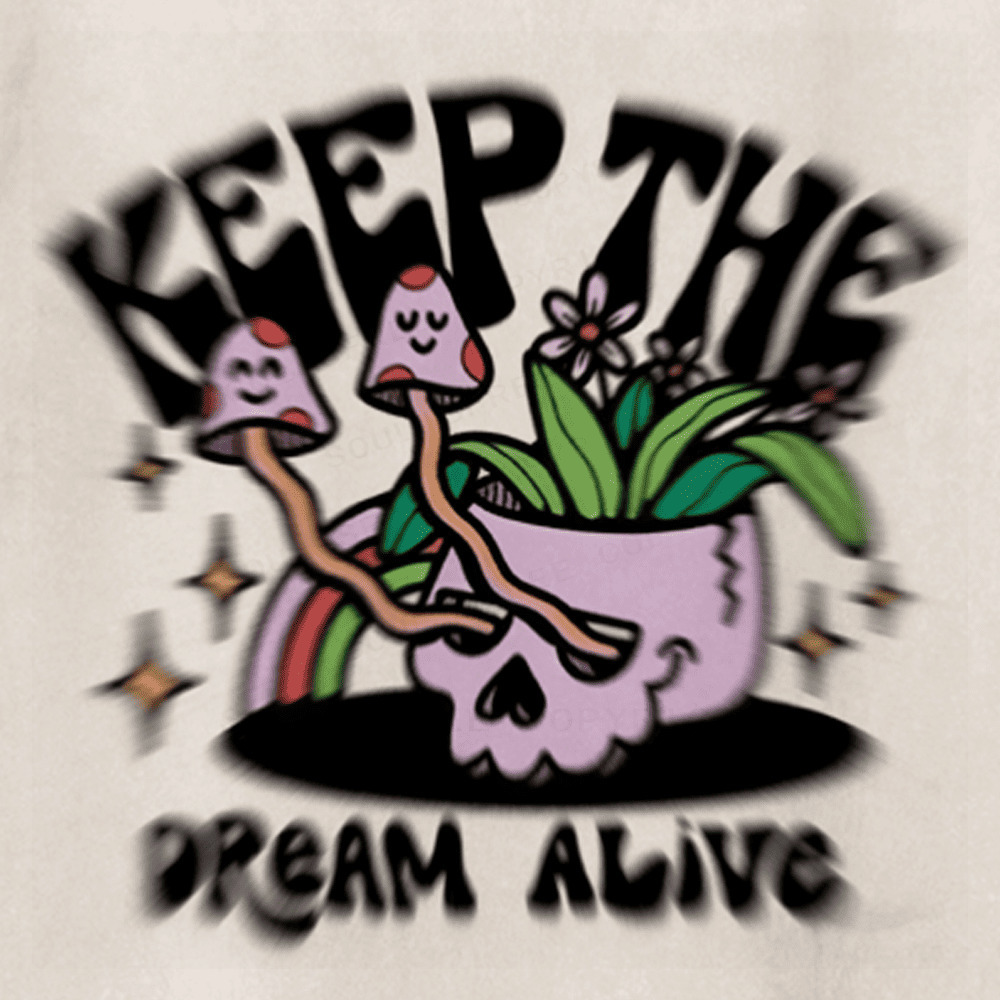 Soulisfree KEEP THE DREAM ALIVE Skull Illusion Washed Tee