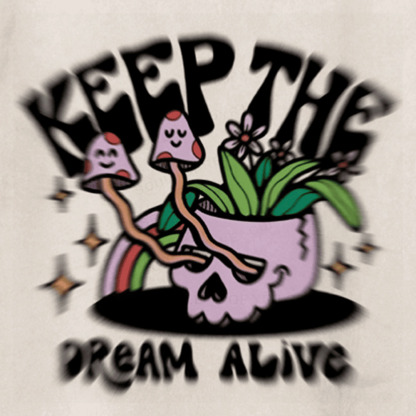 Soulisfree KEEP THE DREAM ALIVE Skull Illusion Washed Tee